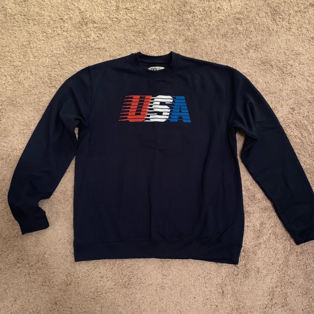 USA Crew-neck Sweater in Navy by Rowdy Gentlemen